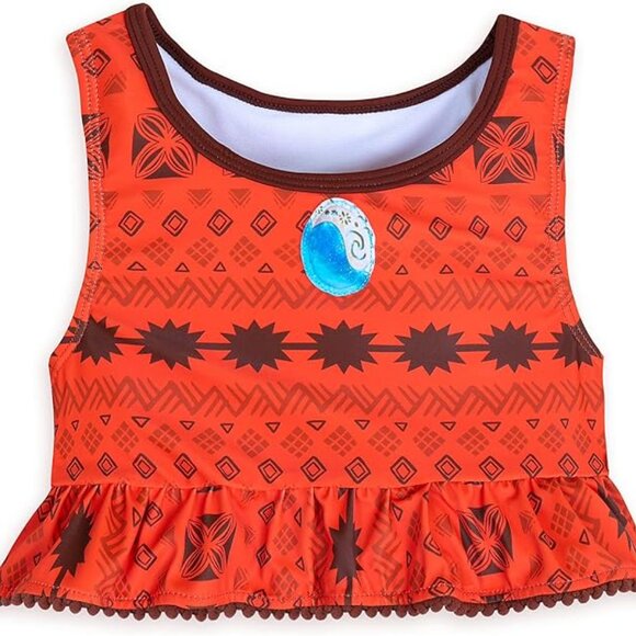 Disney Store Girls Moana Deluxe Two-Piece Swim Set (L) - Picture 5 of 6